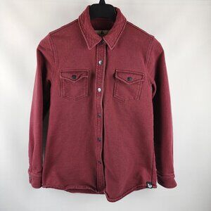 American Giant Overshirt Womens Medium Burgundy Snaps Blanket Pocket